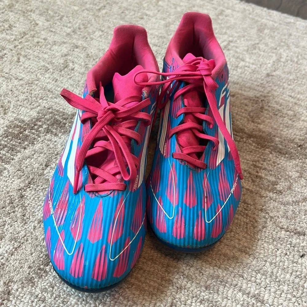 Adidas Men’s Messi F50 Multi Ground Blue and Pink Soccer Shoes Size 8.5